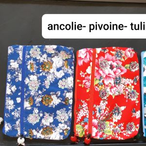 Pochette en tissu Liberty - double zip