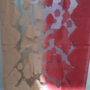 Étole fleurie, bicolore, en partie transparente