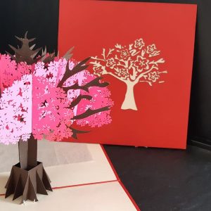Carte pop-up Arbre fleuri avec branches