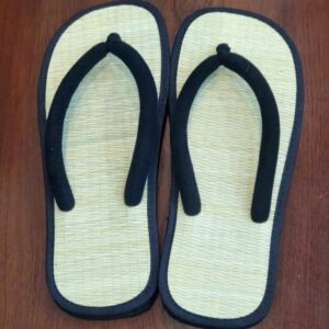 Tongs en Paille de riz – Bandeau rond ou plat  Uni Noir
