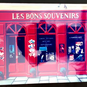 Vieille affiche en bois laqué