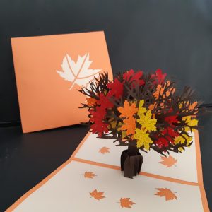 Carte pop up Erable en automne
