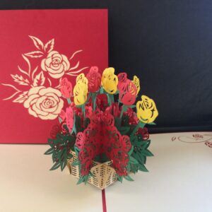 Carte pop up Roses