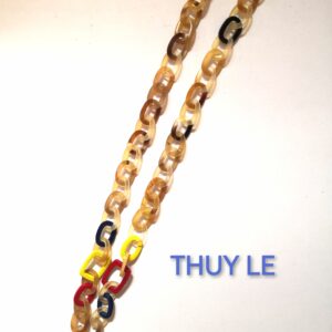 Sautoir corne de buffle laquée série Thuy