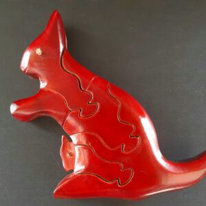 Puzzle 3D en bois exotique Kangourou