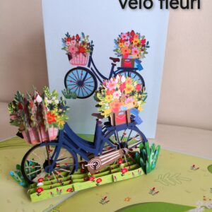 Carte pop up Vélo fleuri