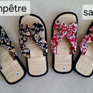 Claquettes en paille de riz Sakura