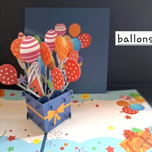 Carte pop up 3D Ballons