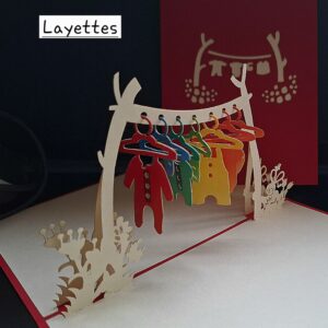 Carte Pop up 3D Layettes